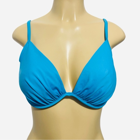 California Waves Other - California Waves M Vibrant Blue Swim Top Ruched Underwire Adjustable Bikini